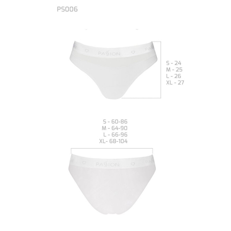 Детальний вигляд прозорої вставки трусиків Passion PS006 PANTIES L, білі