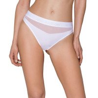 Трусики Passion PS006 PANTIES L, white с прозрачной вставкой