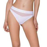 Трусики Passion PS006 PANTIES S, white с прозрачной вставкой