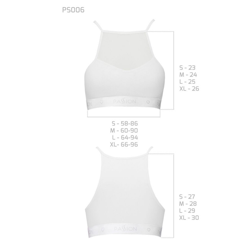 Упаковка спортивного топу Passion PS006 TOP M white, бренд Passion