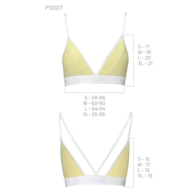 Упаковка спортивного топу Passion PS007 TOP XL, жовтого кольору, бренд Passion