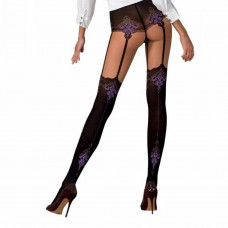 Колготки з ефектом панчох Passion TI112 3/4 (60/20 den), nero-violet — Keks-Hub