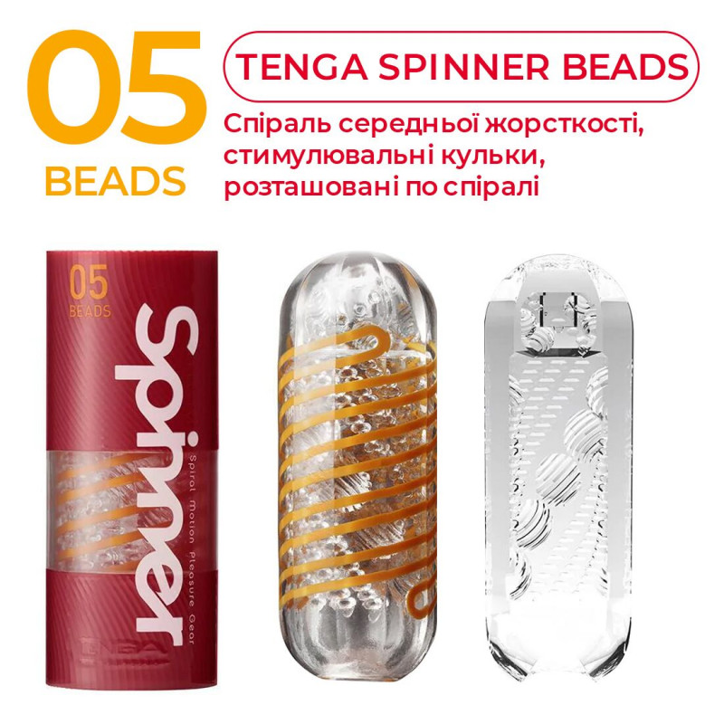 Зближений вигляд текстури пружної спіралі мастурбатора Tenga Spinner 05 Beads