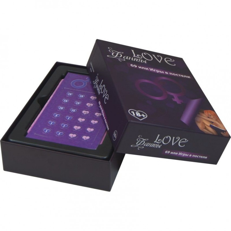 Детальний вигляд карт еротичної гри LOVE Фанти: 69 Bombat Game з різноманітними завданнями
