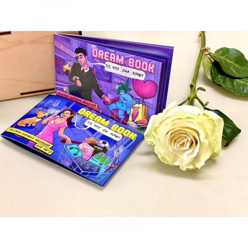 Чекова книжка бажань Dream book для неё: детальний вигляд сторінок з прикладами бажань