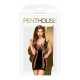 Фрагмент міні-сукні Penthouse Juicy Poison Black S/L, акцент на текстурі тканини та сюрреалістичному візерунку