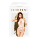 Боді Penthouse Toxic Powder White глибоке декольте, високі трусики, біле, текстура тканини, деталі