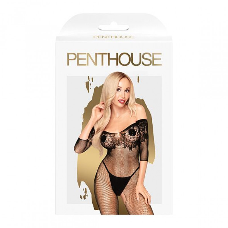 Бодістокінг Penthouse High Profile Black S/L - текстура тканини, приємна на дотик