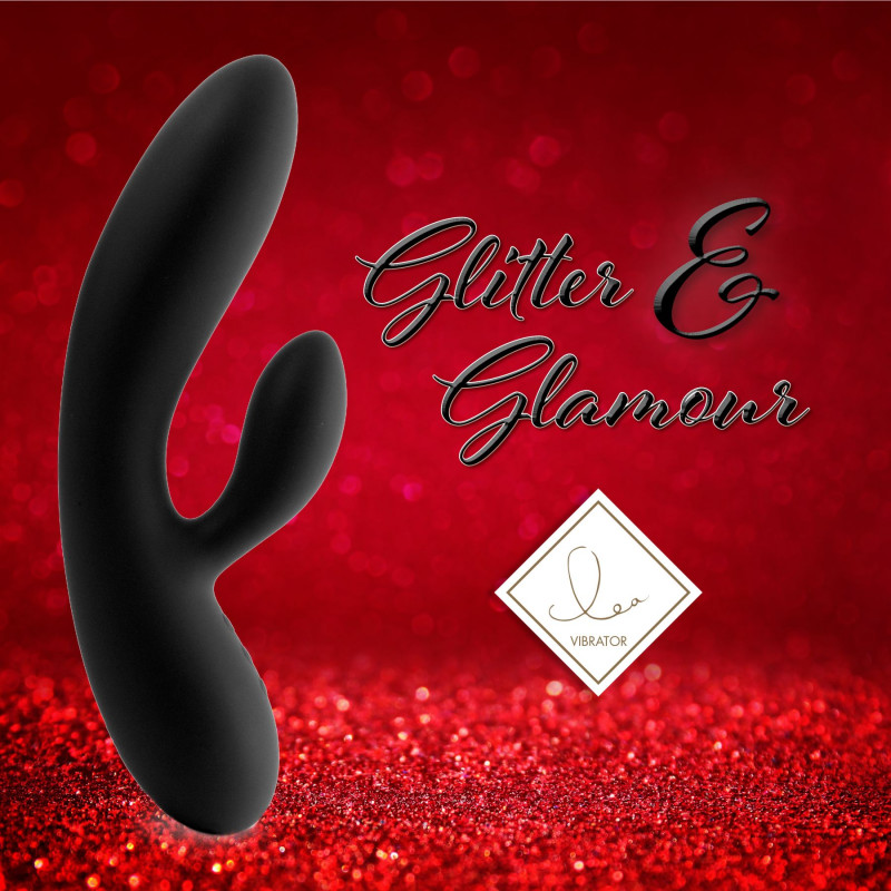 Комплектація вібратора-кролика FeelzToys Lea у чорному кольорі, вигляд упаковки