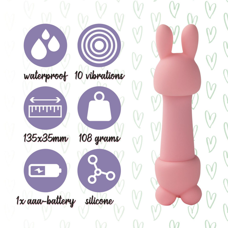 Текстура силікону мінівібратора FeelzToys Mister Bunny Pink, приємна на дотик