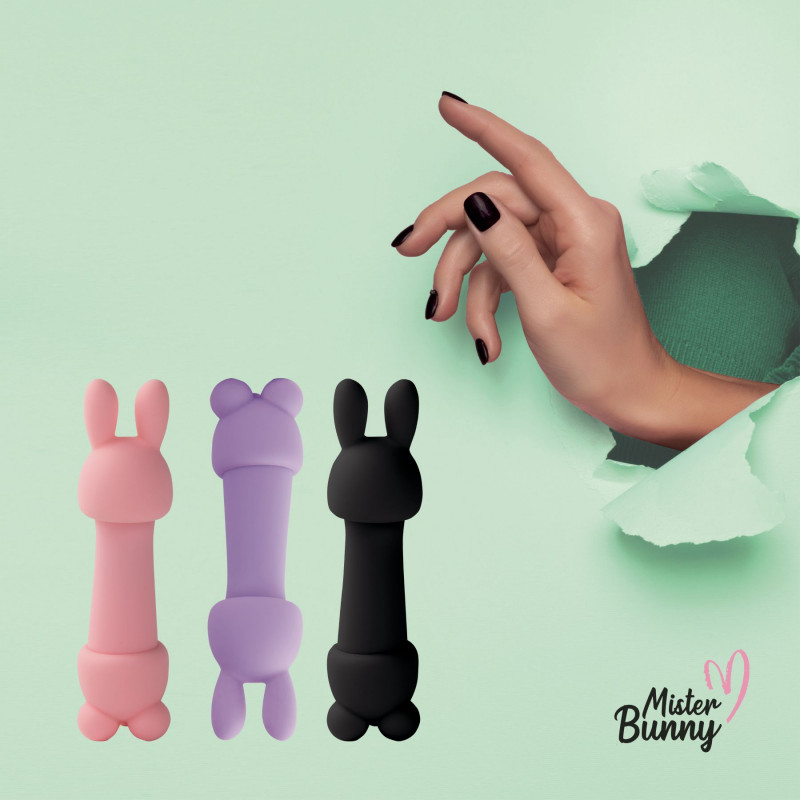 Мінівібратор FeelzToys Mister Bunny Pink з увімкненим світловим індикатором