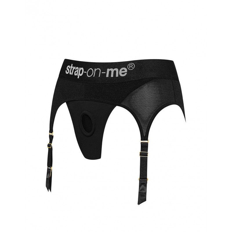 Труси для страпону Strap-On-Me REBEL HARNESS L: детальний вигляд збоку, демонструє форму та крій