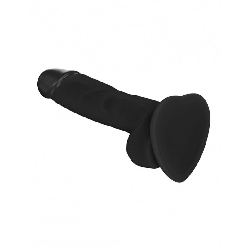 Фалоімітатор Strap-On-Me SOFT REALISTIC DILDO Black, вид збоку, демонстрація вигину