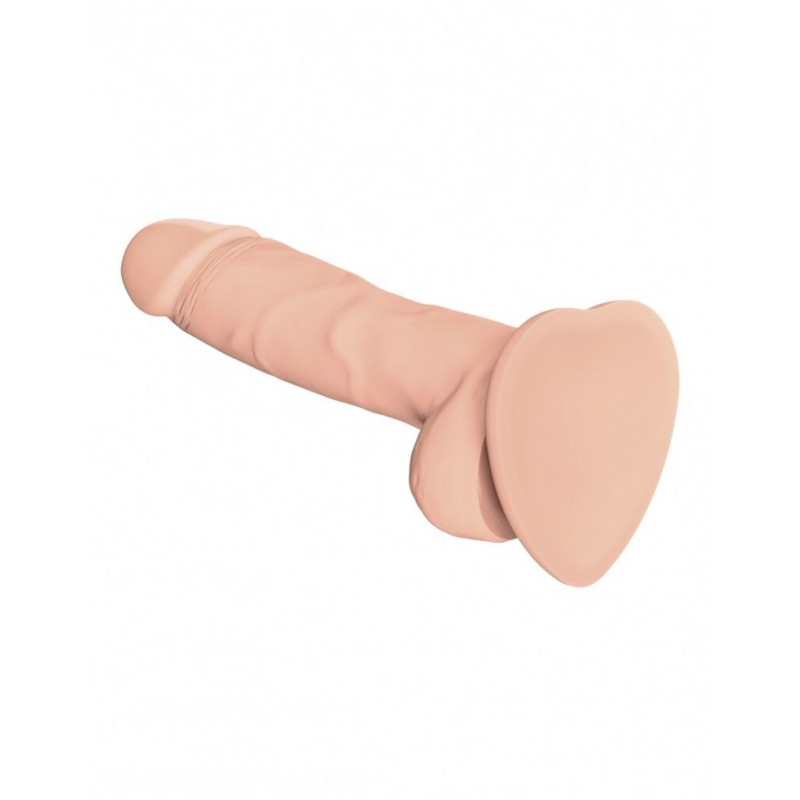 Реалістичний фалоімітатор Strap-On-Me SOFT REALISTIC DILDO Vanilla - Size S, вигляд збоку