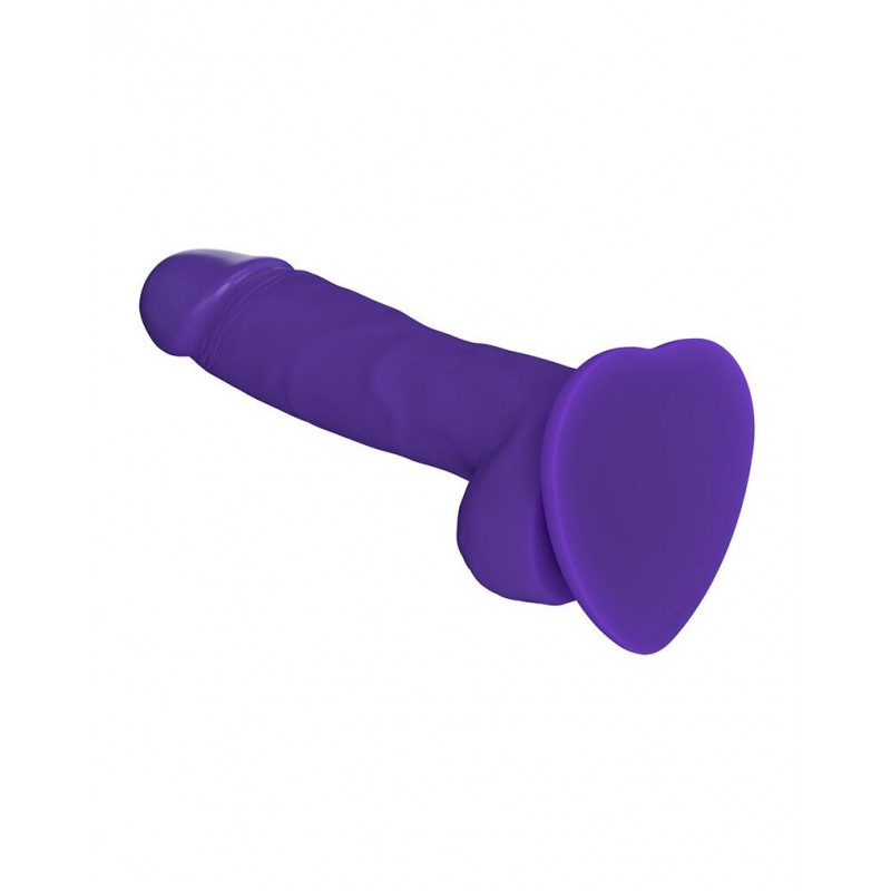 Реалістичний фалоімітатор Strap-On-Me SOFT REALISTIC DILDO Violet розмір S, вид збоку, детальна текстура