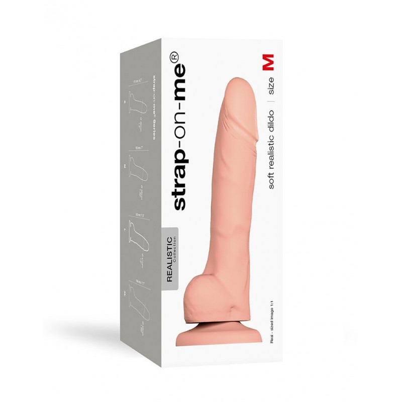 Упаковка фалоімітатора Strap-On-Me SOFT REALISTIC DILDO Vanilla розмір M