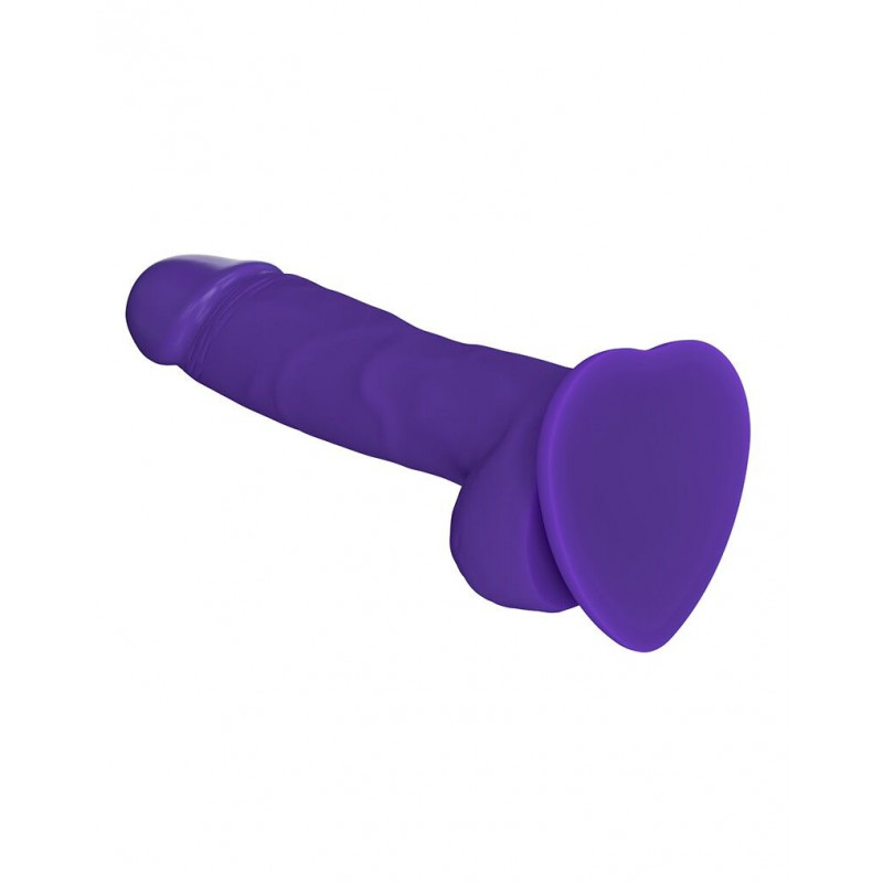 Фалоімітатор Strap-On-Me SOFT REALISTIC DILDO Violet, вигляд збоку, демонструє форму та розмір