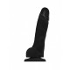 Вигляд збоку фалоімітатора Strap-On-Me SOFT REALISTIC DILDO Black (L), що підкреслює його довжину та вигин