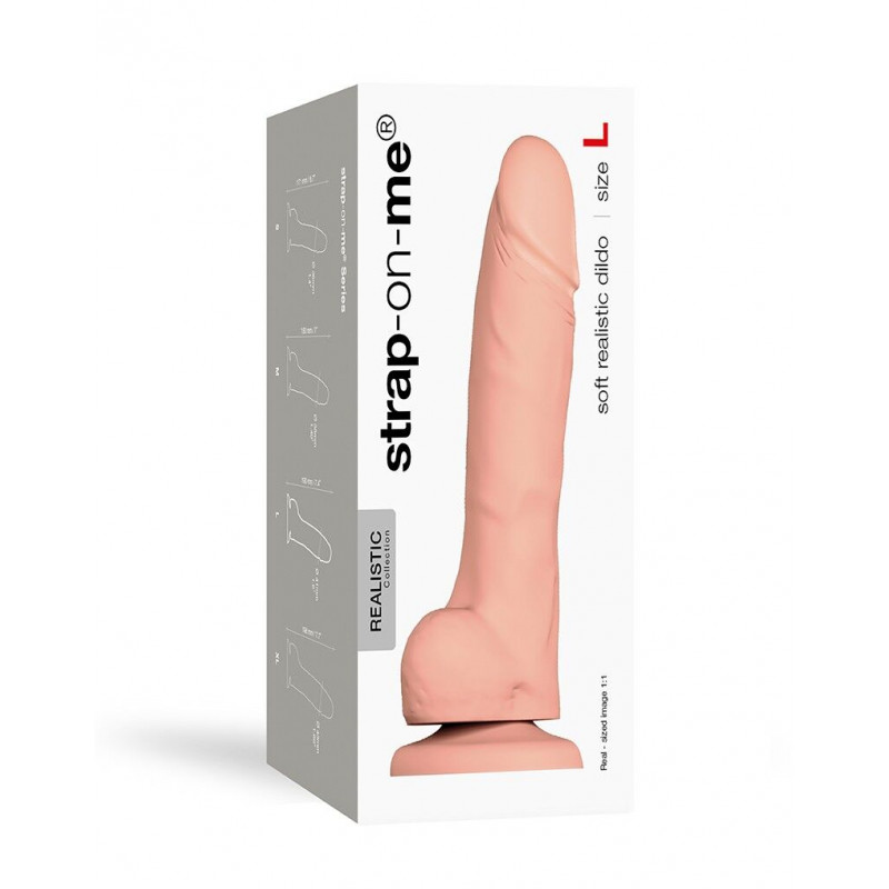 Фалоімітатор Strap-On-Me SOFT REALISTIC DILDO Vanilla - L, упаковка, бренд Strap-On-Me