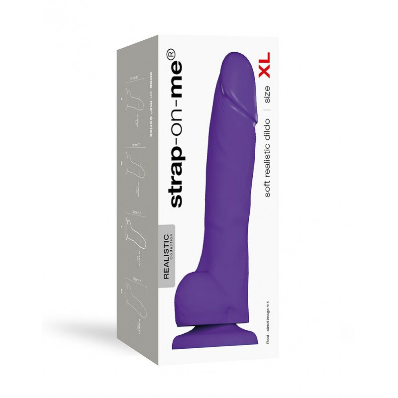 Упаковка фалоімітатора Strap-On-Me SOFT REALISTIC DILDO Violet XL, стильний дизайн