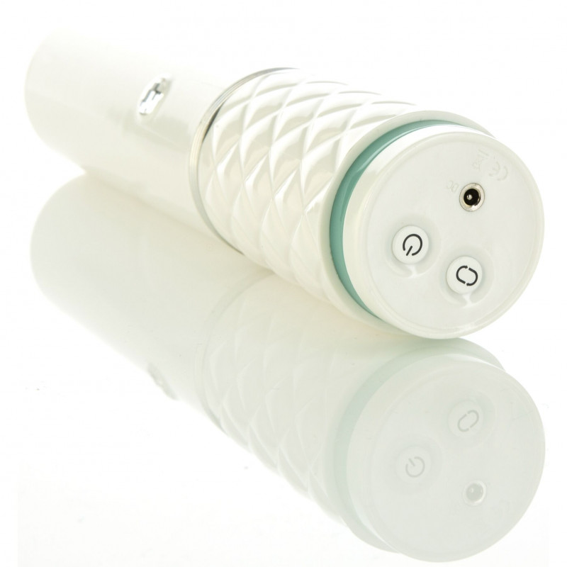 Вібратор Pillow Talk Feisty Thrusting Teal, детальний вигляд збоку, демонстрація форми