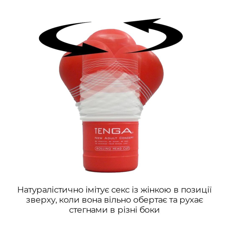 Внутрішня текстура мастурбатора Tenga Rolling Head Cup Gentle - крупним планом, показує рельєфні елементи для незабутніх відчуттів