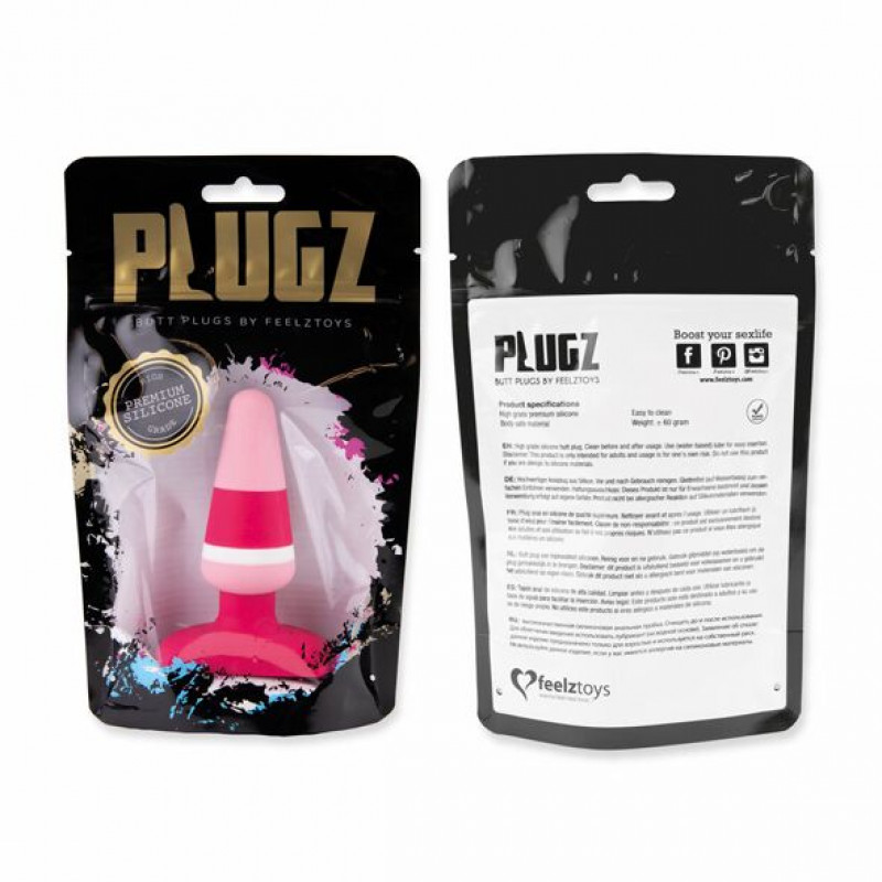 Анальна пробка FeelzToys Plugz Butt Plug Colors Nr. 2 в упаковці, з логотипом бренду
