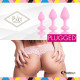 Набір силіконових анальних пробок FeelzToys Bibi Butt Plug Set 3 шт. Рожевий - порівняння розмірів