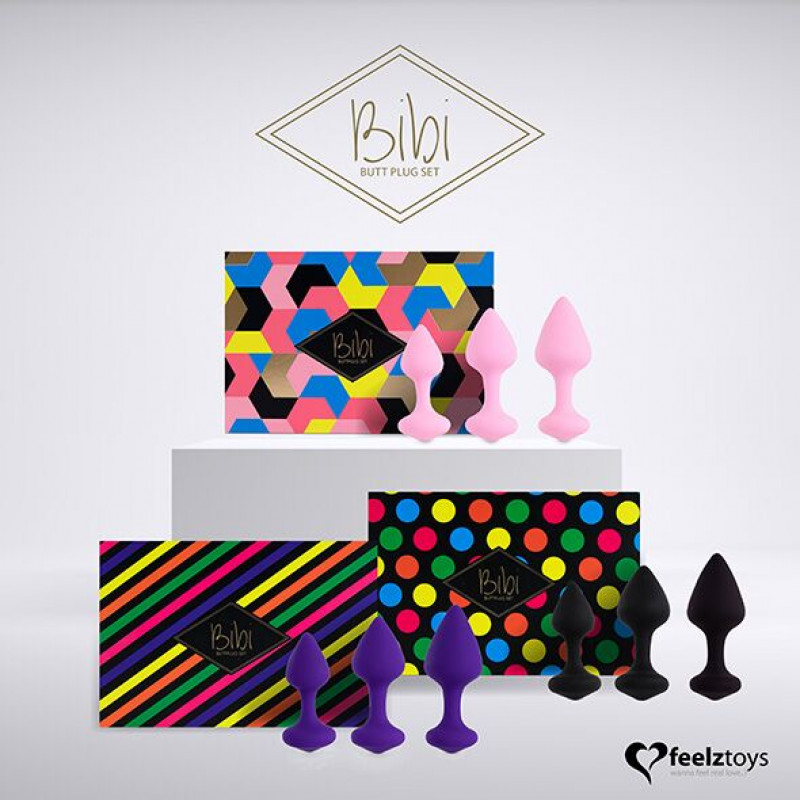 Набір силіконових анальних пробок FeelzToys Bibi Butt Plug Set 3 шт. Рожевий - у використанні