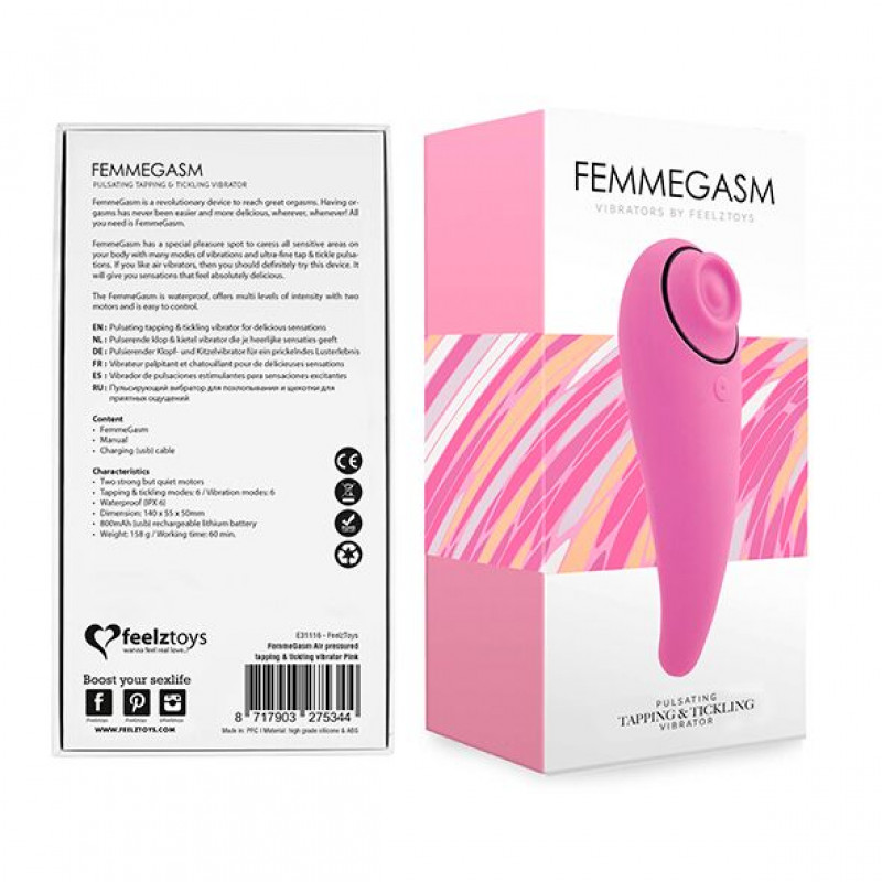 Вібратор FeelzToys FemmeGasm Pink збоку, що демонструє його ергономічну форму та гнучкий кінчик