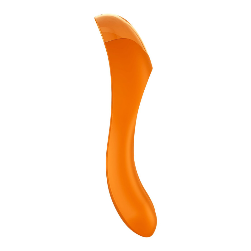 Текстура силікону вібратора Satisfyer Candy Cane Orange, м'яка та приємна на дотик.
