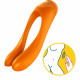 Детальний вигляд вібратора Satisfyer Candy Cane Orange, акцент на кнопках керування та дизайні.