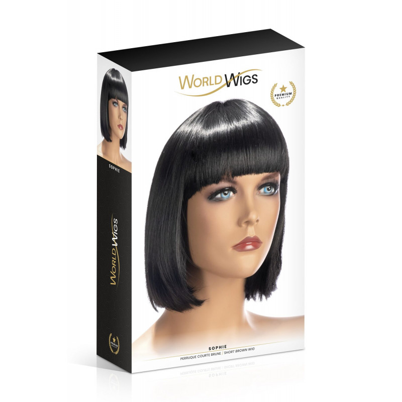 Перука World Wigs SOPHIE SHORT BROWN - вид збоку, демонструє природний об'єм та текстуру
