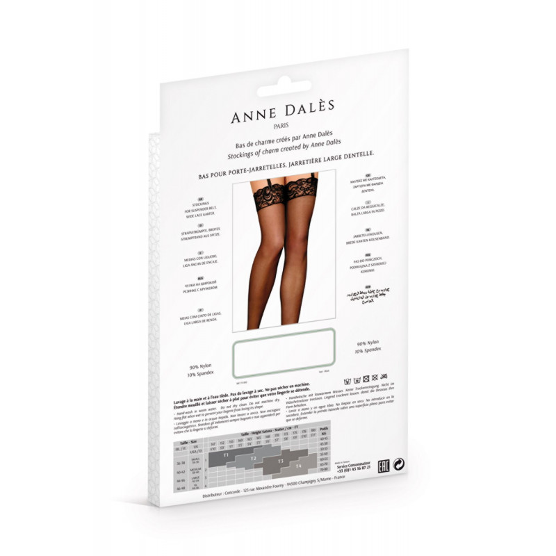 Панчохи Anne De Ales BRUNA T3 Black - текстура тканини, м'якість та приємність на дотик