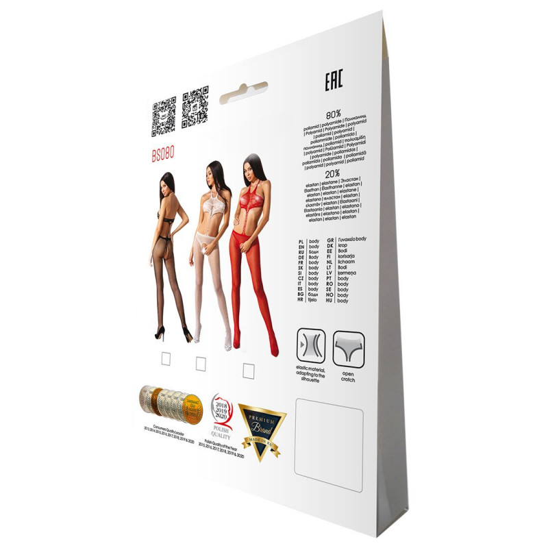 Акцент на деталях відкритого бодістокінгу Passion BS080 red