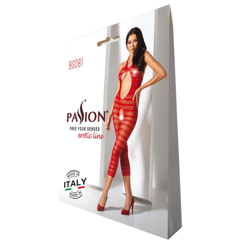 Упаковка бодістокінгу Passion BS081 червоного кольору