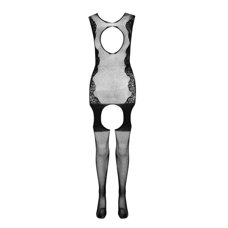 Ажурний бодістокінг Passion BS082 black: текстура високоякісного мережива