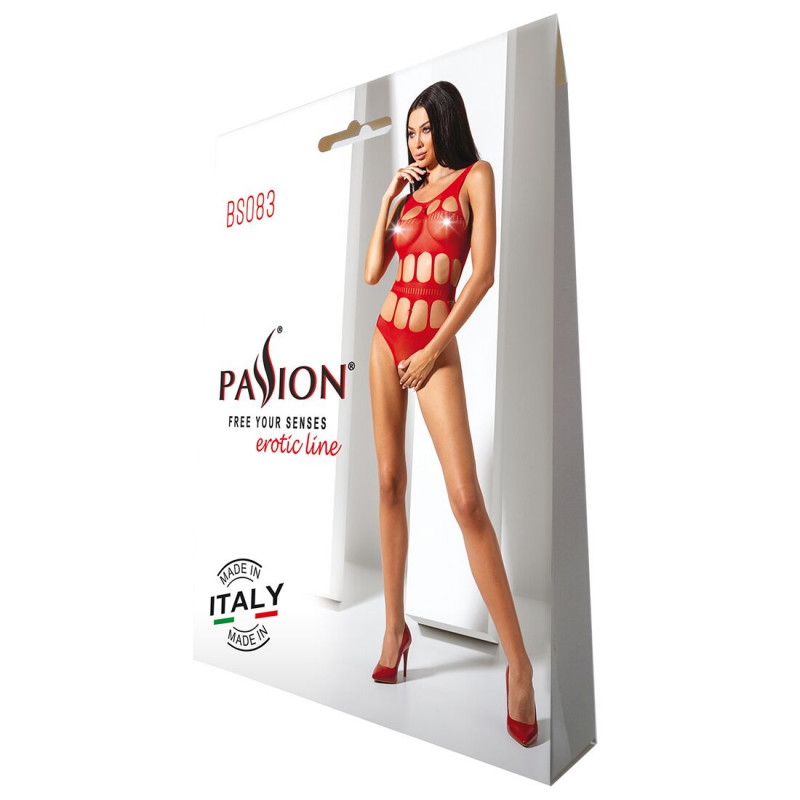 Елегантне червоне боді Passion BS083, як частина стильного образу, демонструє його універсальність