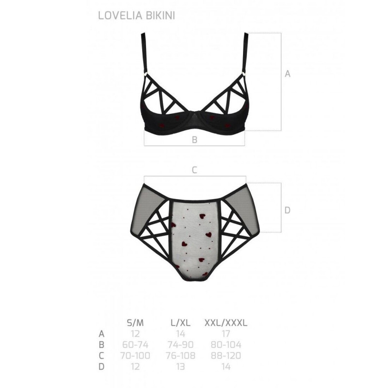 Упаковка еротичного комплекту Passion LOVELIA BIKINI S/M, чорний, подарунковий варіант
