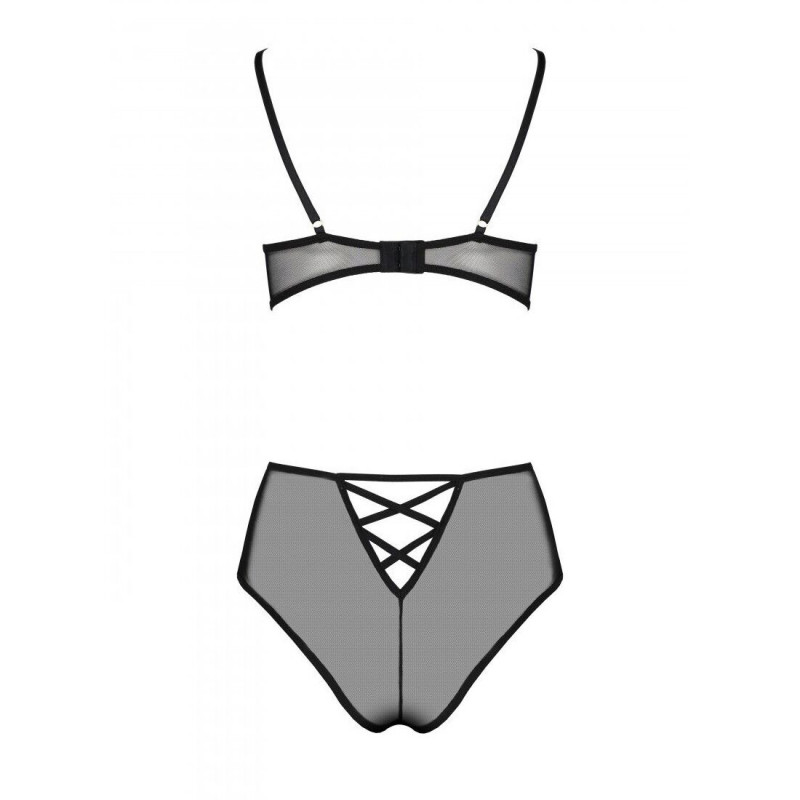 Текстура матеріалу еротичного комплекту Passion LOVELIA BIKINI XXL/XXXL чорний