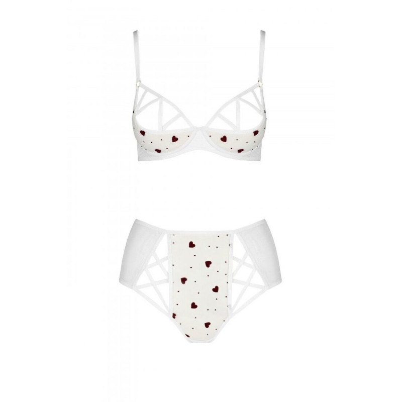 Еротичний комплект Passion LOVELIA BIKINI L/XL, білий - текстура тканини