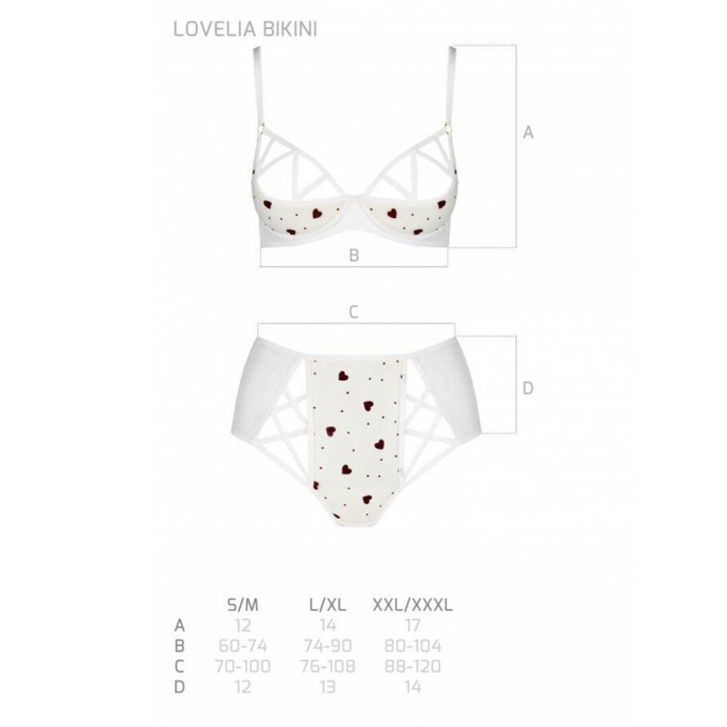 Еротичний комплект Passion LOVELIA BIKINI XXL/XXXL white - на моделі, білий, розмір XXL/XXXL