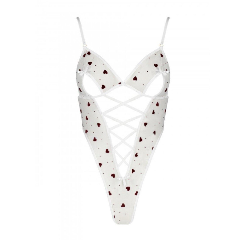 Еротичний боді Passion LOVELIA BODY L/XL, білий - приклад образу, стилізація