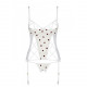 Білий корсет Passion LOVELIA CORSET з підв'язками, ближній план