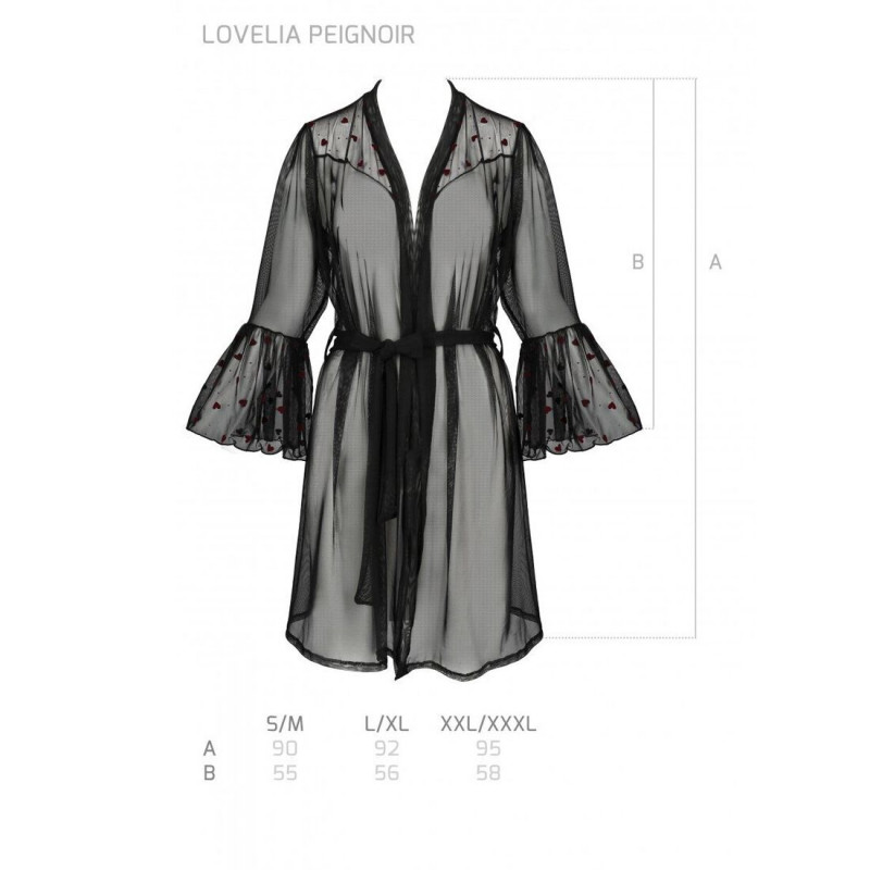 Чорний пеньюар Passion LOVELIA PEIGNOIR L/XL: загальний вигляд та атмосфера