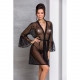 Пеньюар Passion LOVELIA PEIGNOIR XXL/XXXL чорний - вигляд збоку