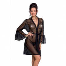 Пеньюар Passion LOVELIA PEIGNOIR XXL/XXXL, чорний — Keks-Hub