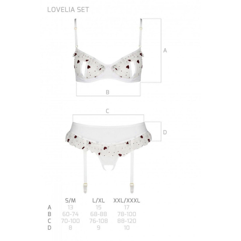 Упаковка білого комплекту Passion LOVELIA SET S/M