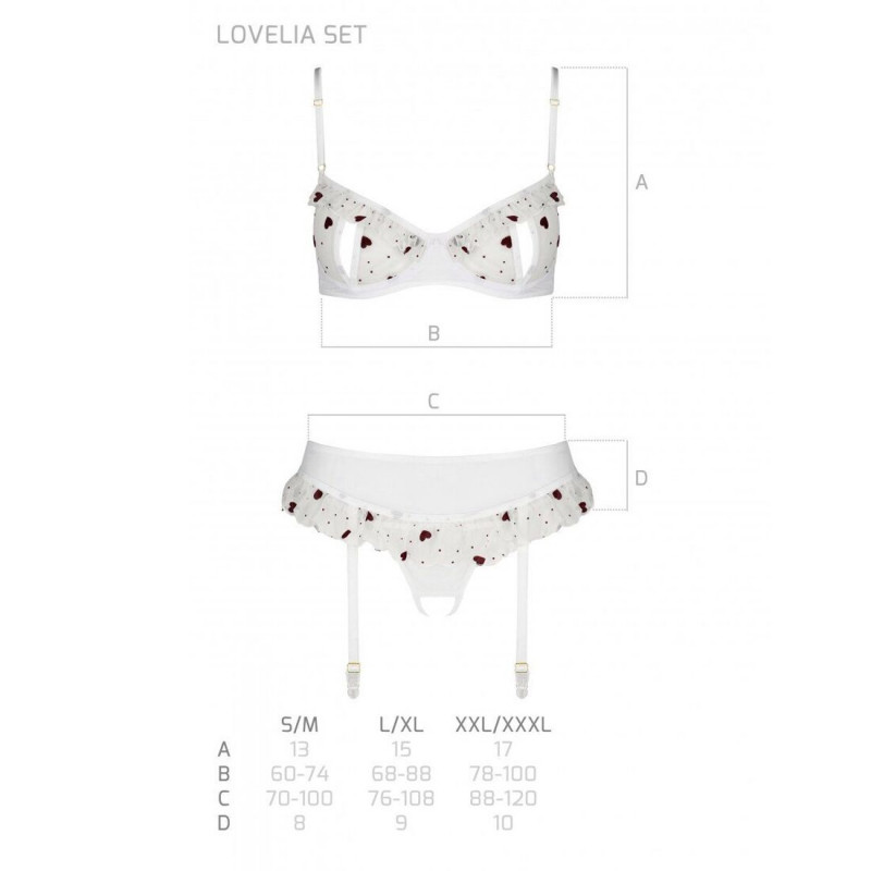 Повний образ з білим сексуальним комплектом Passion LOVELIA SET XXL/XXXL