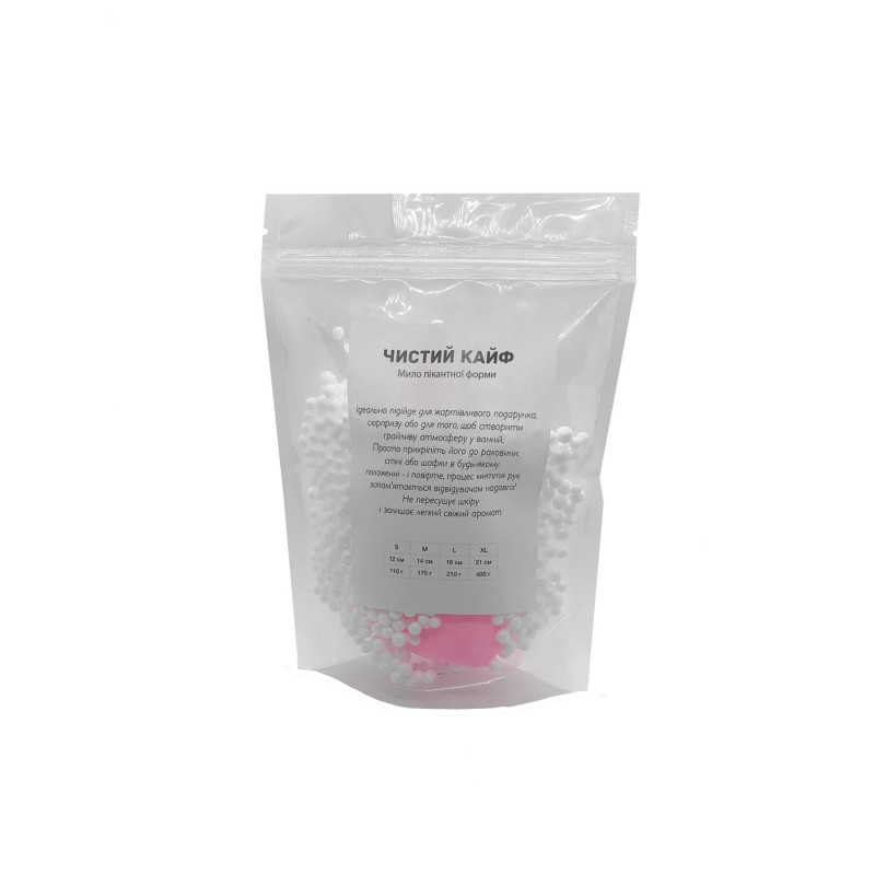 Текстура крафтового мила-член Чистий Кайф Pink S з присоскою